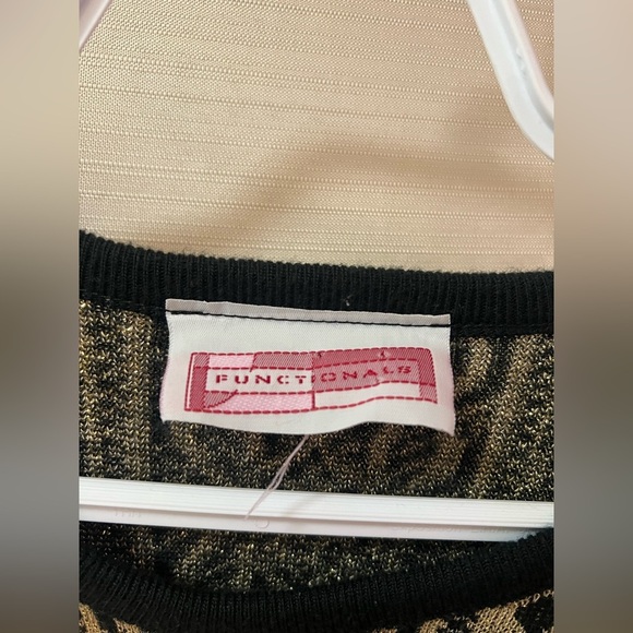 Functional Black and Gold Fun Patterned Sweater Size Large Sparkly - Picture 5 of 8